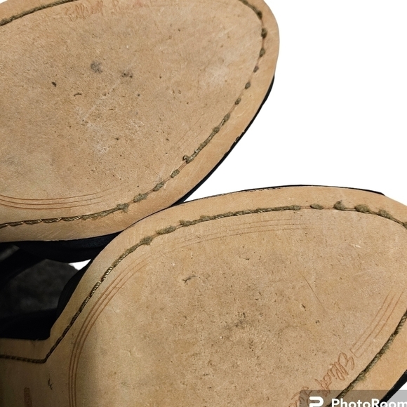 ELLIOTT LUCCA Black Alessandra Open Toe Leather Ankle Booties size 9.5 - Picture 2 of 10